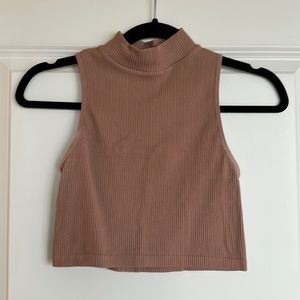 Zara brown ribbed tank top